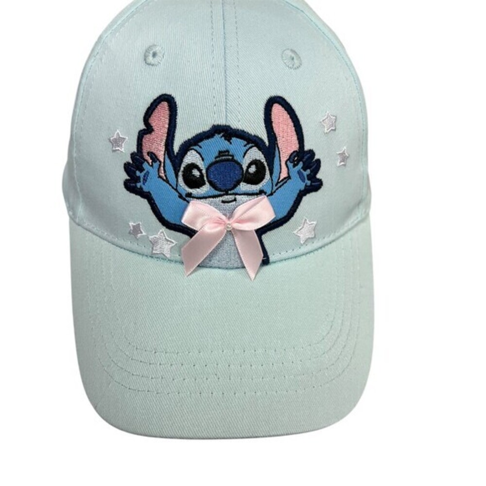 Disney Stitch Lilo & Stitch Snapback Baseball Cap Blue Pink Bow Stars Kids